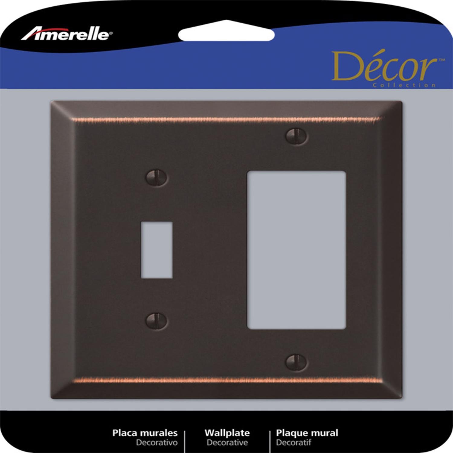 Amerelle 163TRDB Aged Bronze Traditional Steel Wallplate with Toggle/Rocker