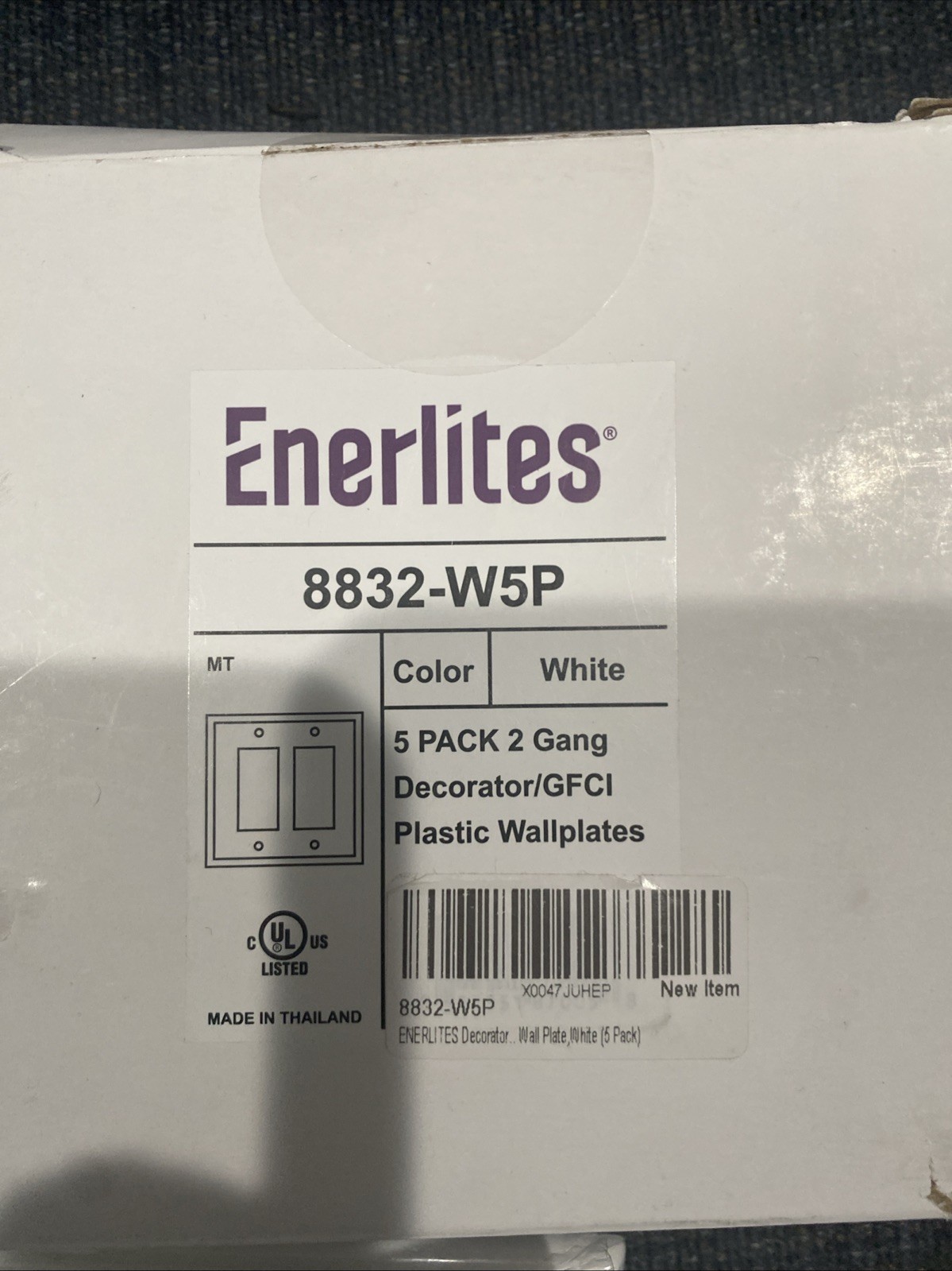 Lot Of 5 Heat & Fade Resistant 2-Gang Outlet Cover, Unbreakable Design White