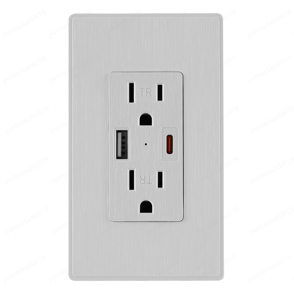 110V Dual USB Port Type C Wall Socket Charger AC Power Receptacle Outlet Panel