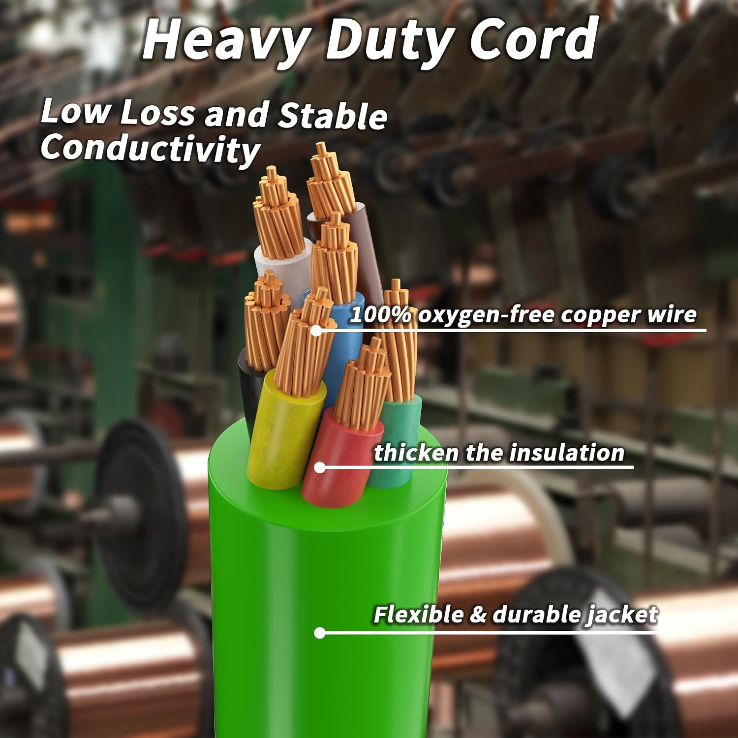 7 Way Trailer Cord 12 FT ABS Heavey Duty, Flexible -85°F Cold Resistance Straigh