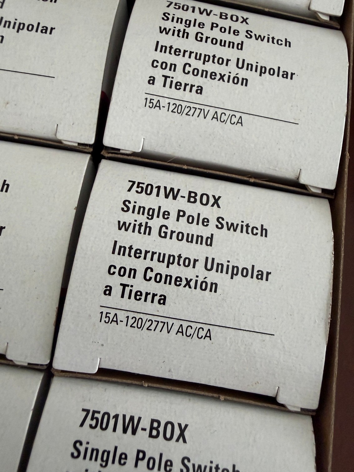 Cooper 7501W White Single Pole Decorator Rocker Light Switches (10 pc) Lot of 3