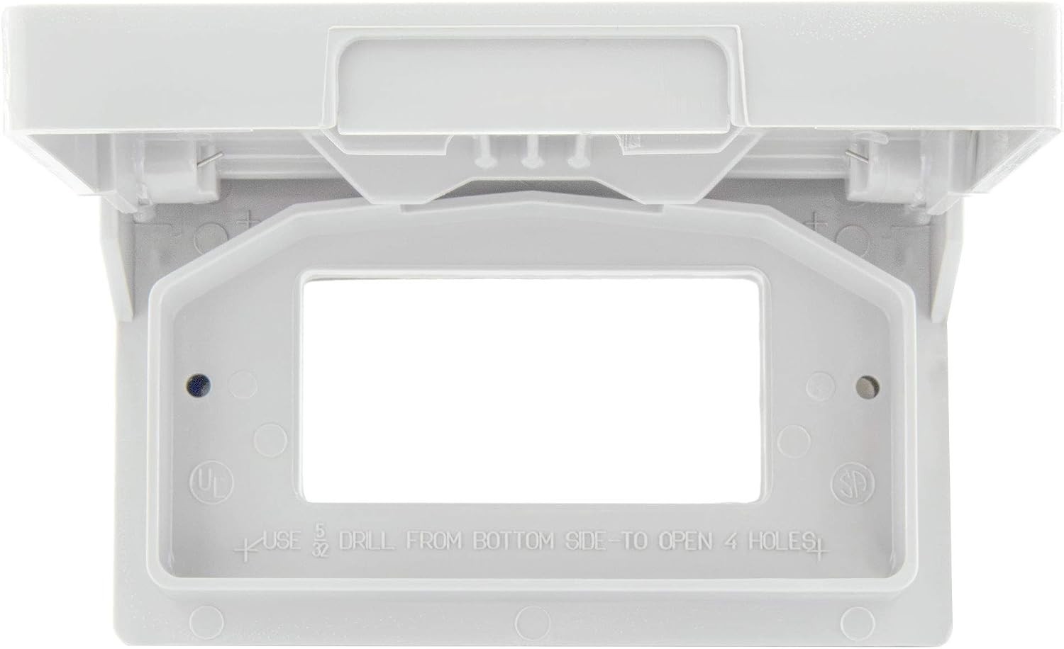 RV Exterior GFCI Outlet Cover Plate | Weatherproof | White