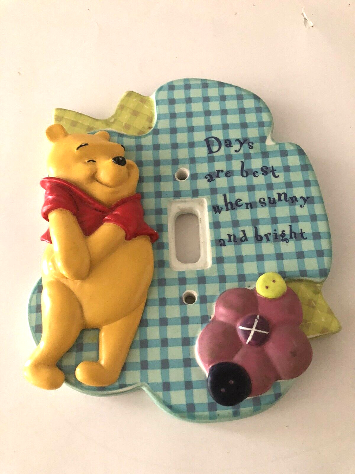 Vintage Disney Winnie the Pooh Resin Switch Plate Cover Single Switch