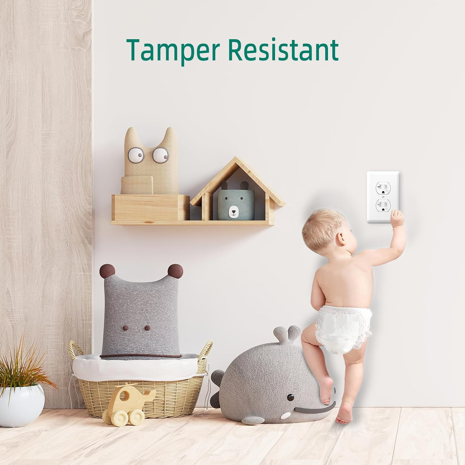 20Amp Electrical Wall Outlet, 125V Duplex Receptacle White Outlet