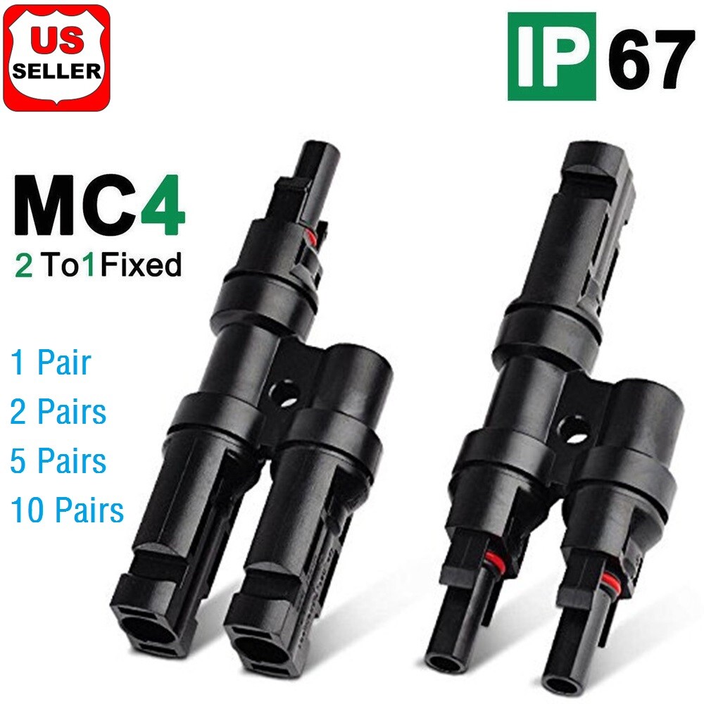 5/2/1 Pairs Solar Panel T Branch Connectors Cable Splitter Coupler Combiner