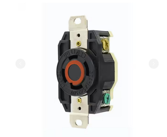 Leviton 30 Amp Nylon Locking Single Outlet, Black 2710-BX 125/240V