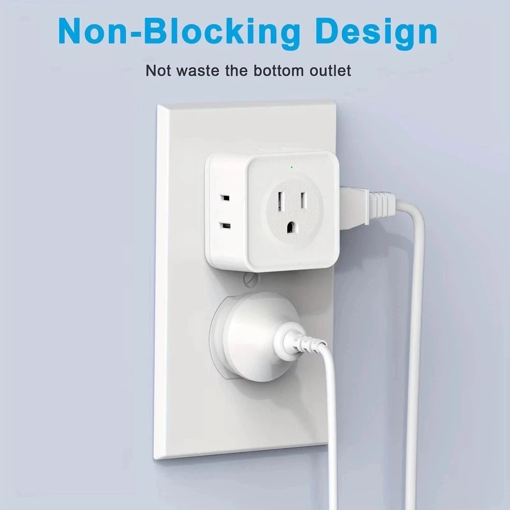 5 Way Multi Plug Outlet Extender, Wall Outlet Expander, Small Electrical Outlet