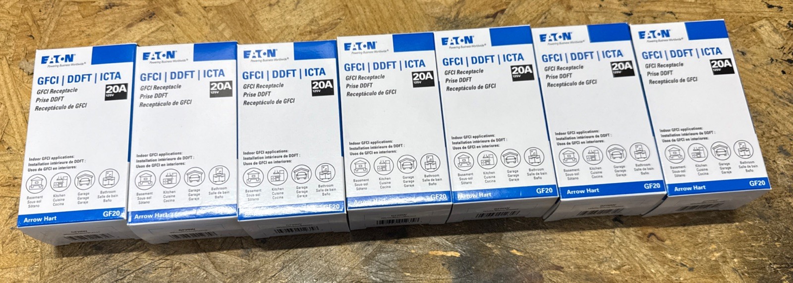 LOT OF 7 Eaton GF20B 20 Amp 125v GFCI Receptacle NEW FREE SHIPPING