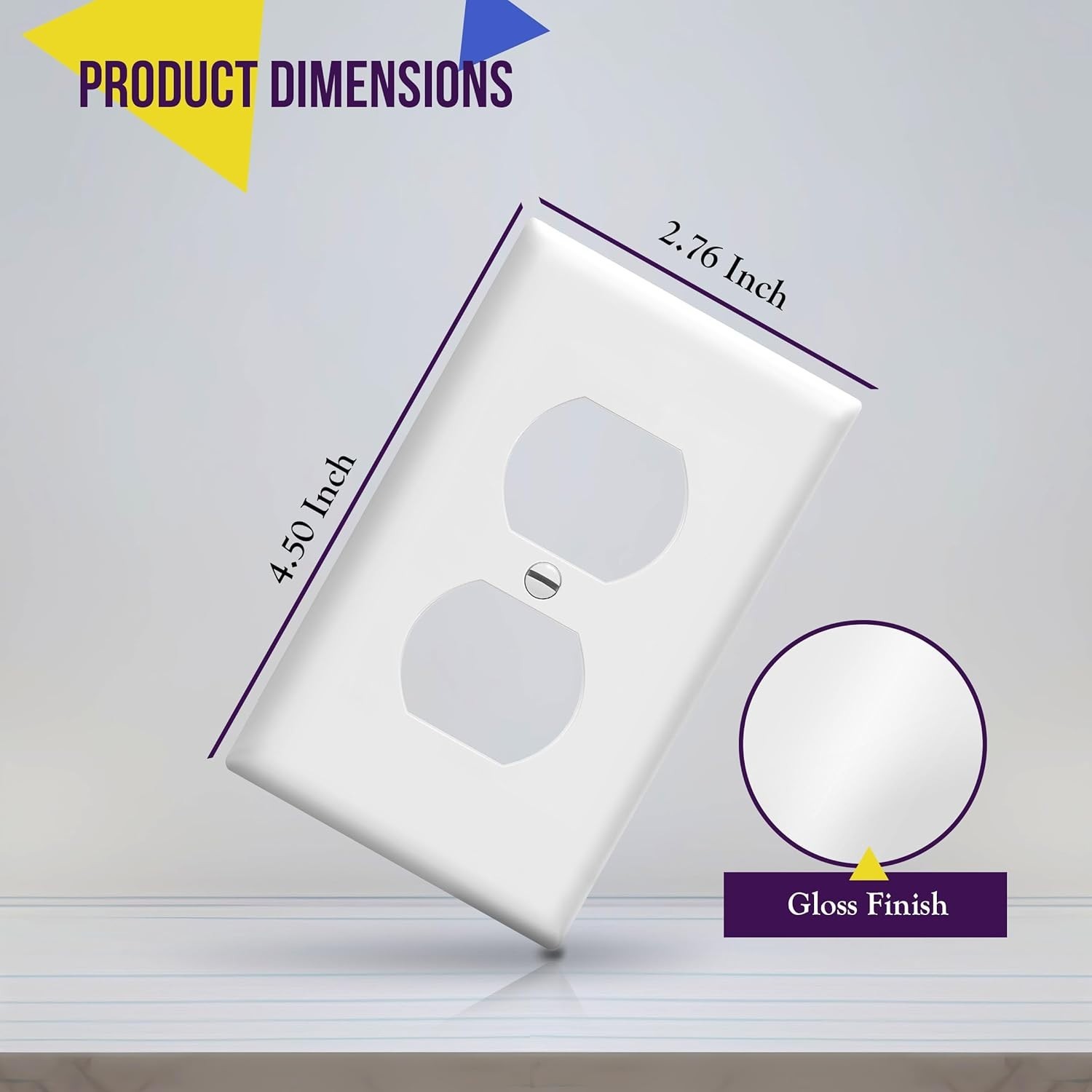 Fade-Resistant White Duplex Wall Plates – 10 Pack, Easy Installation Included