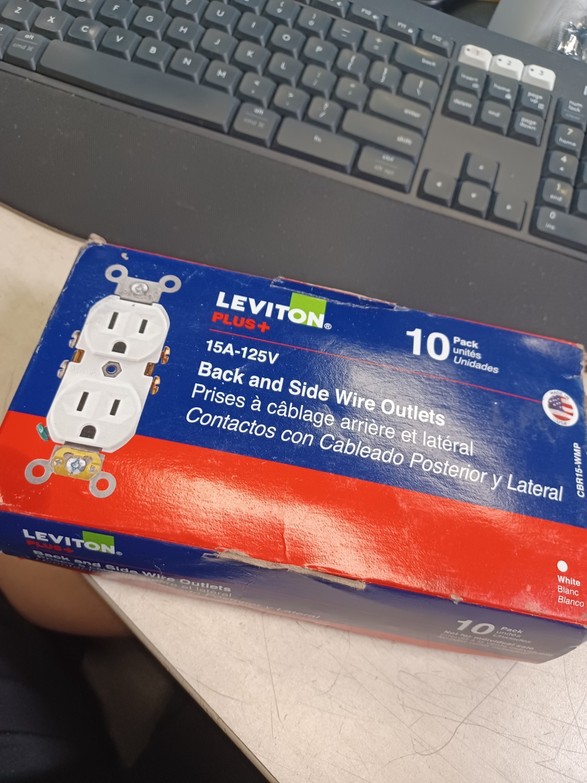 Leviton CBR20-WMP 20A 125V 2-Pole 3-Wire Preferred Outlet Duplex Receptacle
