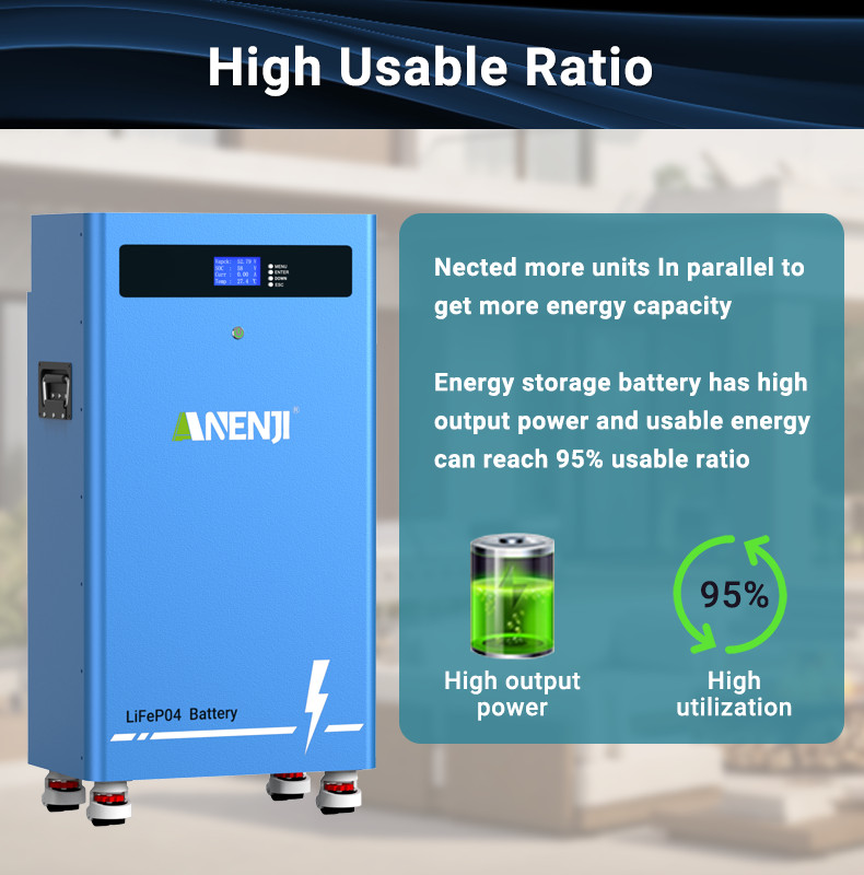 ANENJI 16KWh 314Ah 51.2V LiFePO4 Li-ion Battery Storage For Home Boat US Stock