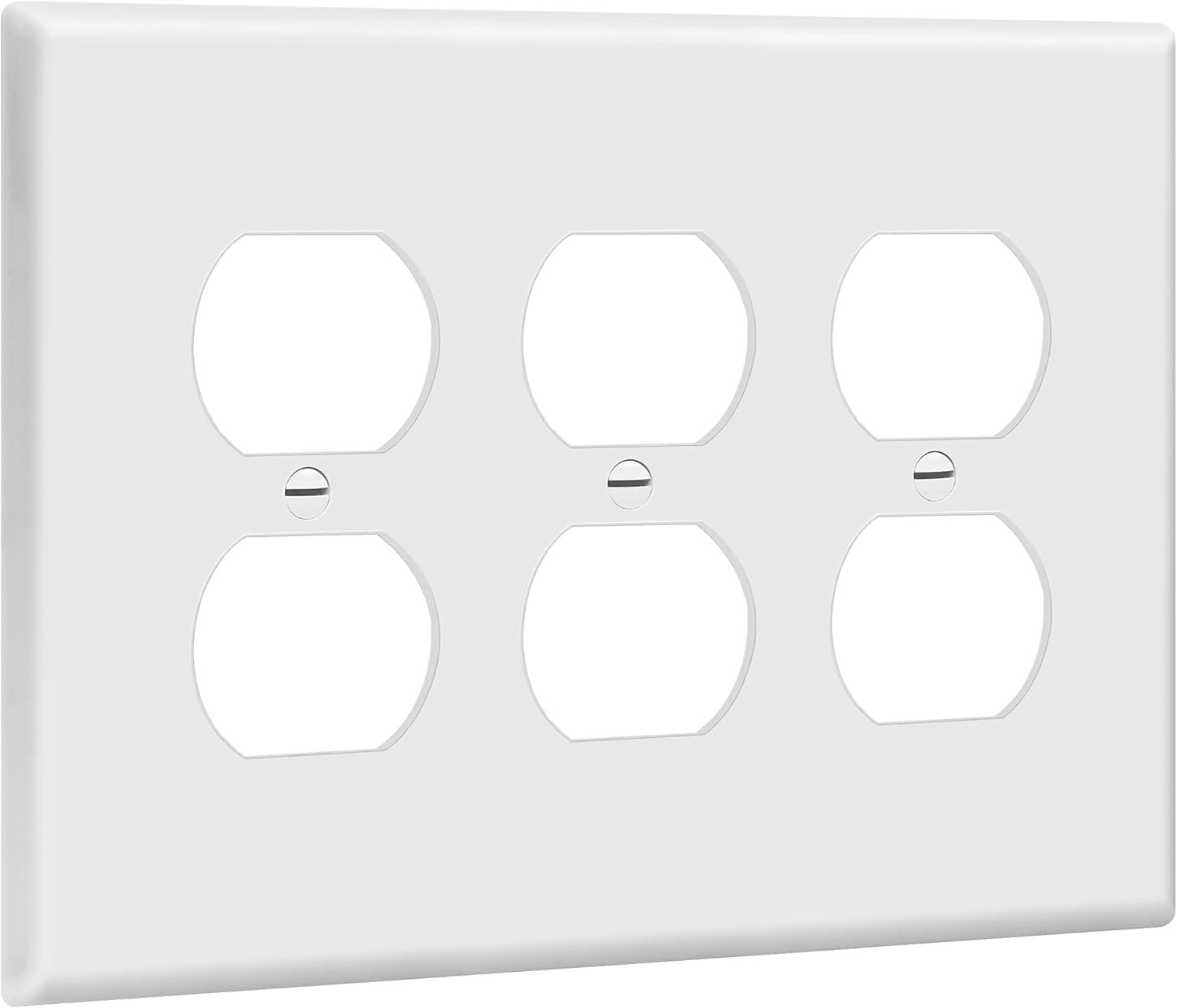 ENERLITES Duplex Receptacle Outlet Wall Plate, Gloss Finish, Midway Size 3-Gang