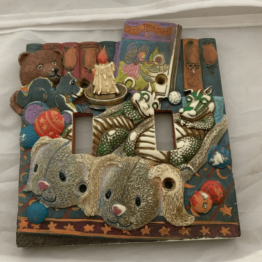 Borders Unlimited 3D Sleep Time Stories Double Switch Plate Light Switch Cover
