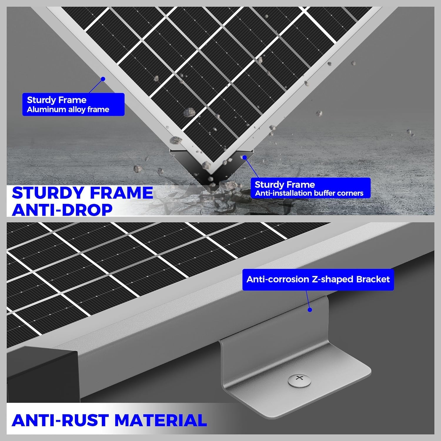 Solar Battery Trickle Charger 50W 12V Solar Panel Maintainer for Car Boat RV