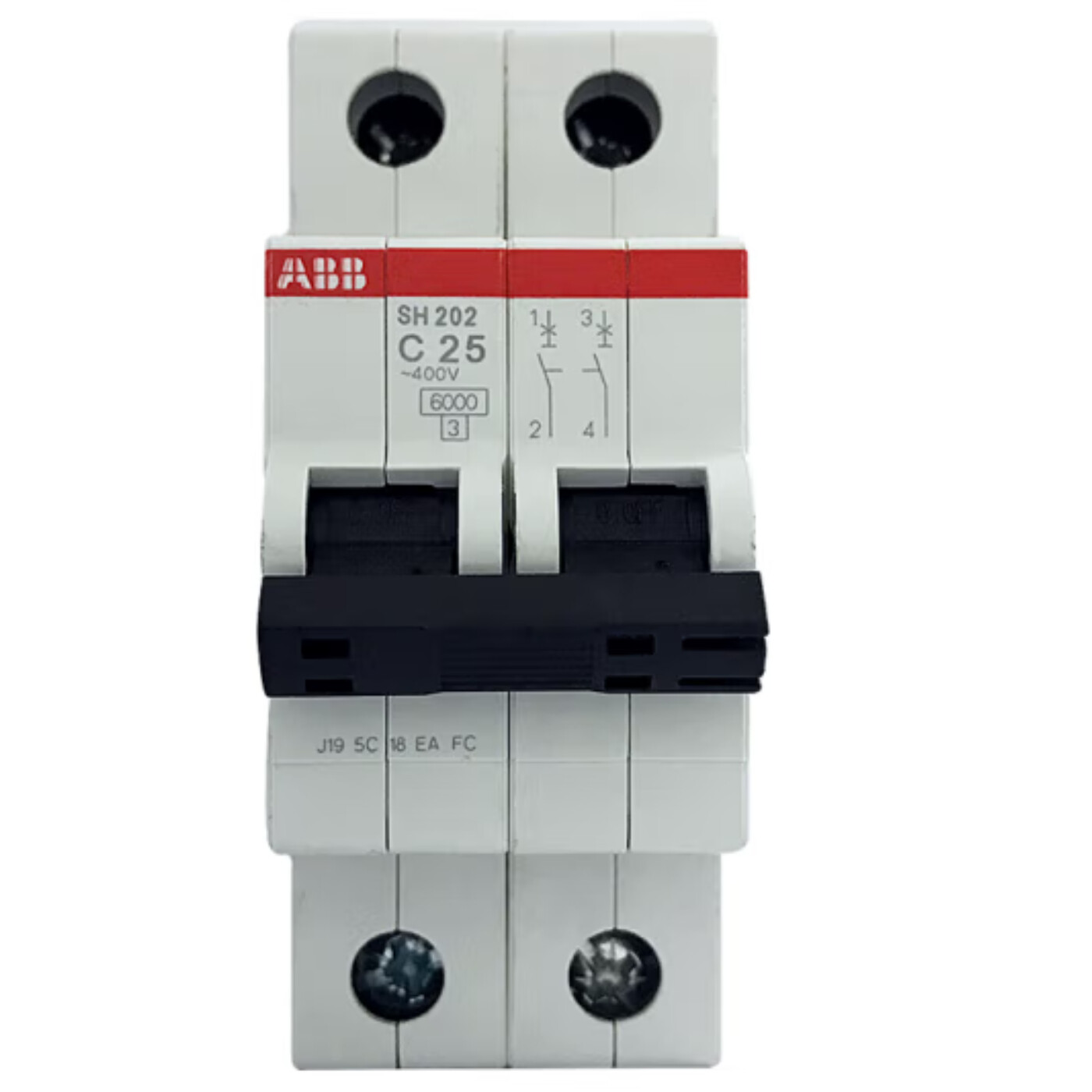 ABB Miniature Circuit Breaker 2 pole 2P C Type 16 20 25 32 40 50 63 Amp 6KA MCB