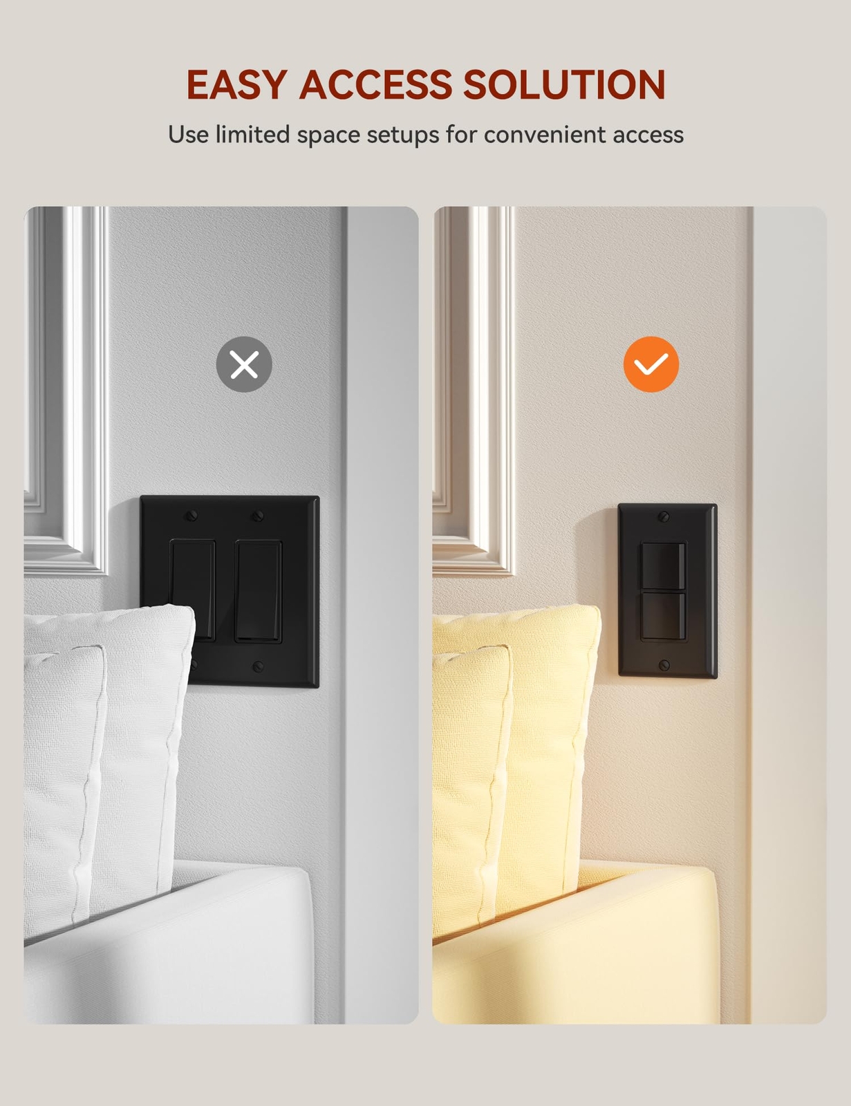 Decorator Double Rocker Light Switch Two Single Pole Electrical Paddle Switc