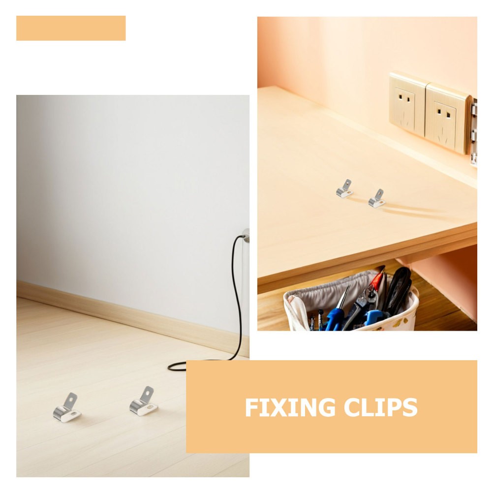 100pcs Wire Screw Clamps 10mm R-Type Cable Clips For Hanging String Lights Wire