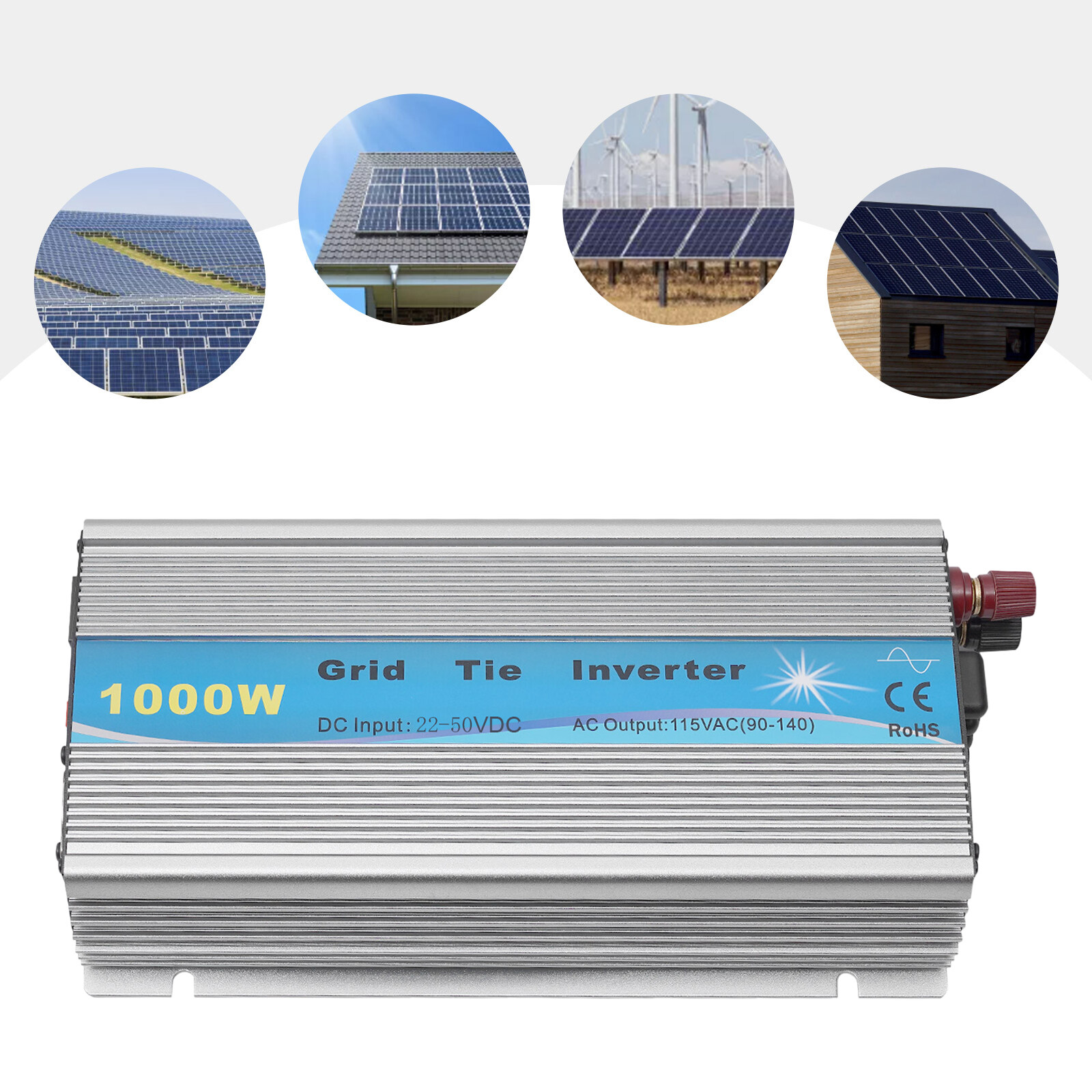 1000W Solar Grid Tie Inverter Dc22-50v?to Ac90v/140v Pure Sine Wave Inverter US~