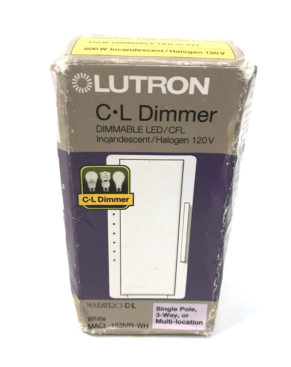 Lutron MACL-153MR-WH LED Single Pole Dimmer – White