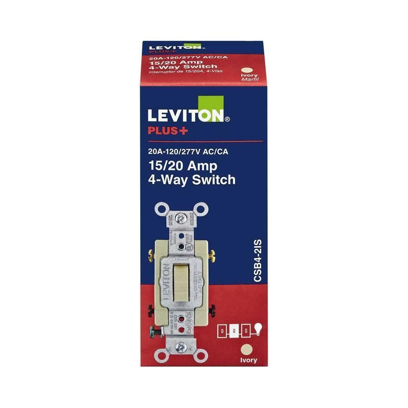 Leviton 20 amps 4-Way Toggle AC Quiet Switch Ivory