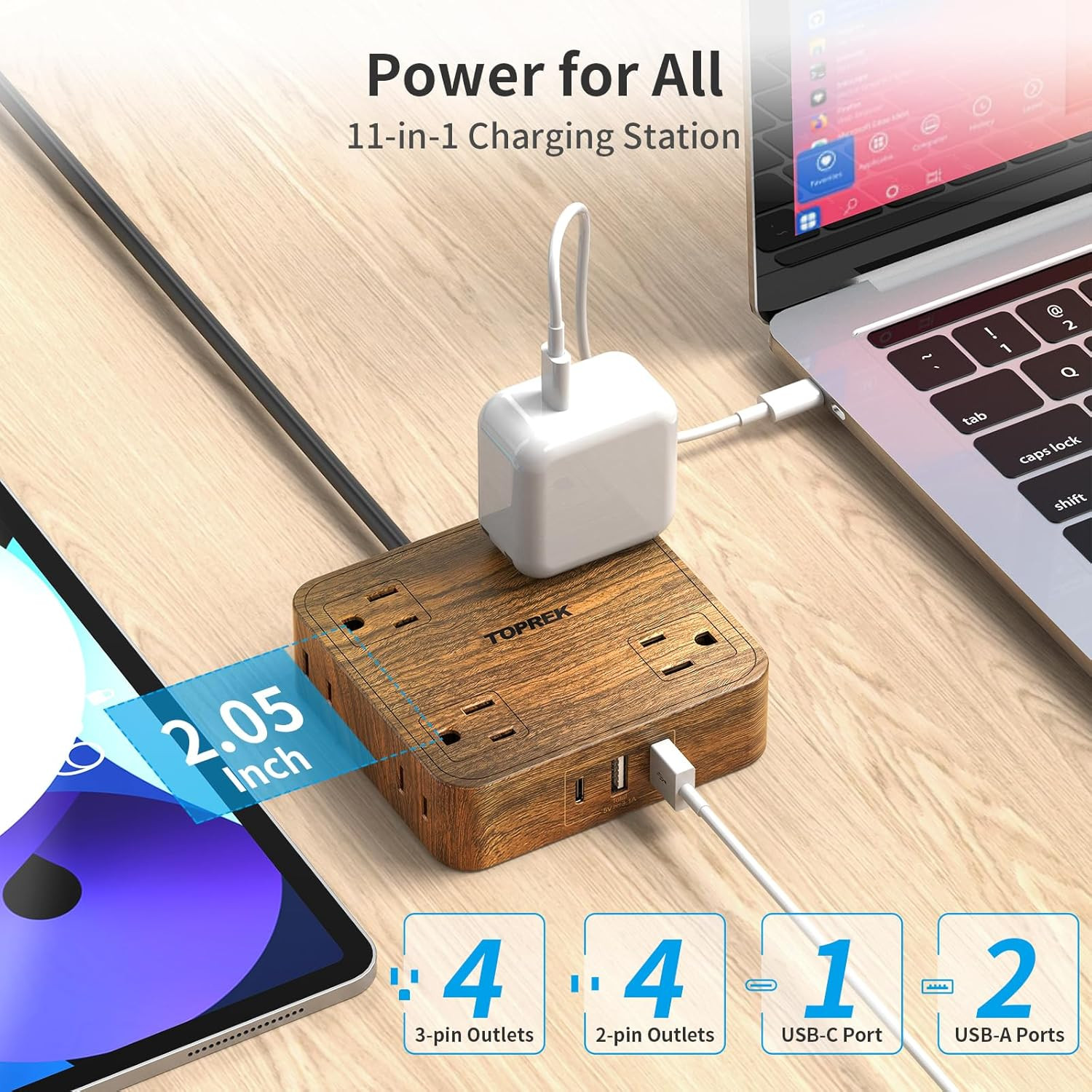 Power Strip Surge Protector (1080J), 8 Widely-Spaced Outlets with 1 US…