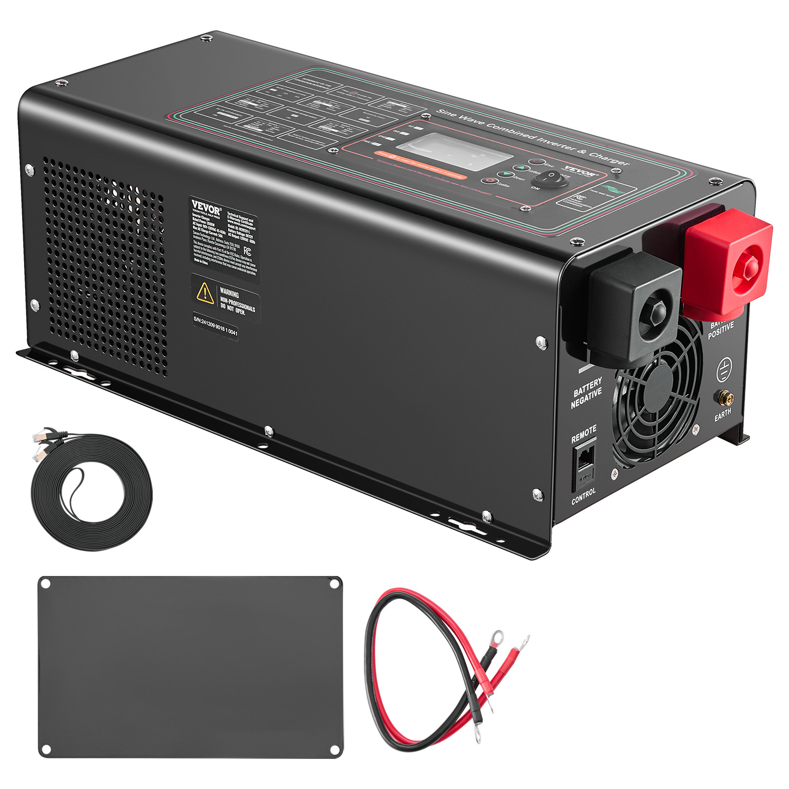 VEVOR 2000W Pure Sine Wave Inverter Charger DC 12V to AC 120V Power Inverter