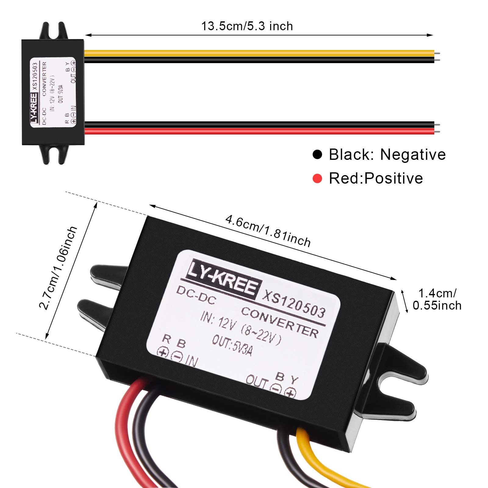 Weewooday 1 Piece Direct Current Converter 12v to 5v 3a 15w Buck Converter…