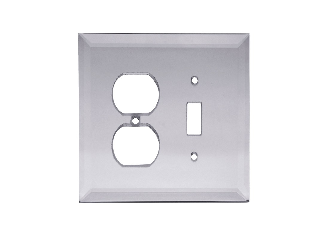 FHC MP7G 5-1/4″ x 5-1/4″ Combo Duplex Toggle Gray Glass Mirror Plate