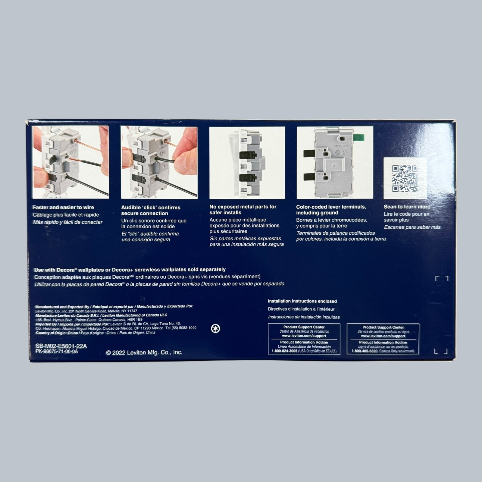 LEVITON LEVER EDGE 15A 120/277V SINGLE POLE SWITCH, WHITE 10-PACK