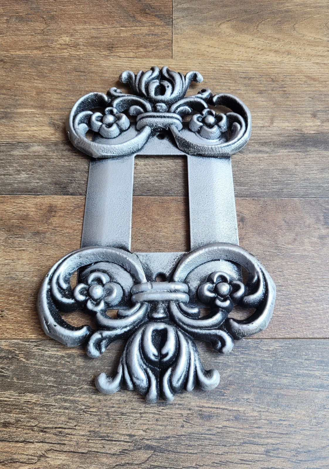 Metal Antique Silver Single Rocker One Gang Plate Cover Traditional Ornate