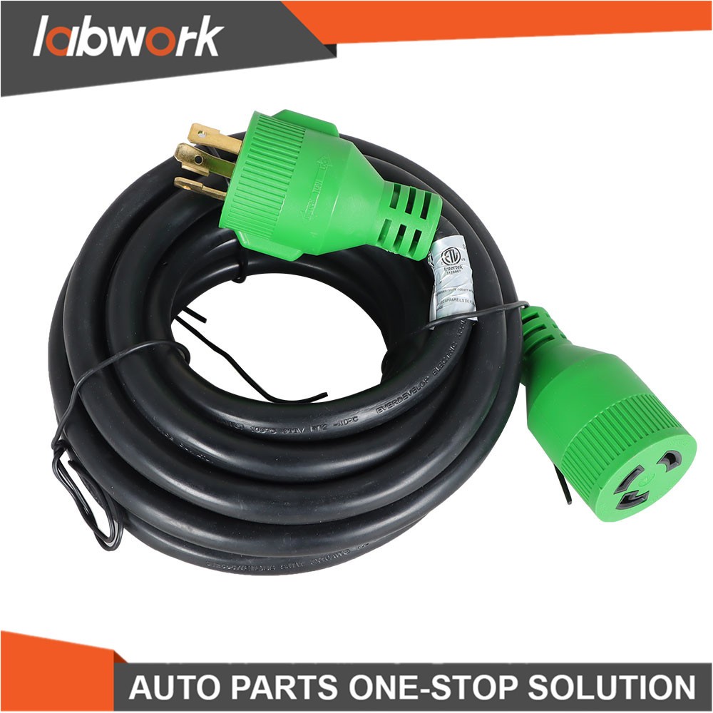 Labwork Generator Extension Cord 3 Prong 30 Amp 15FT NEMA L5-30P/L5-30R 125V
