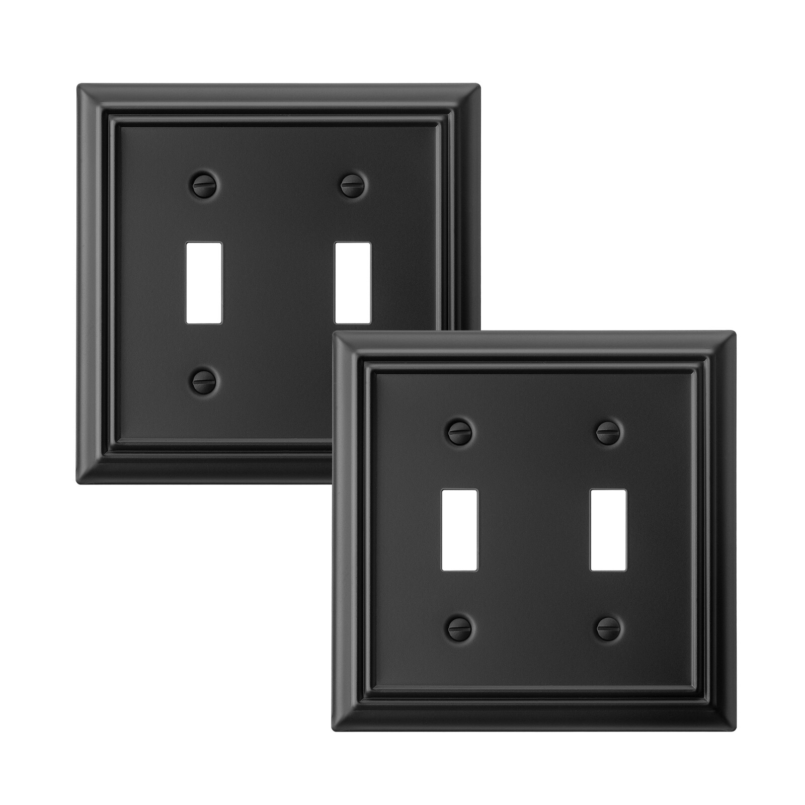 DEWENWILS Metal Outlet Cover, Standard Size Switch Cover, 4 Pack, Black