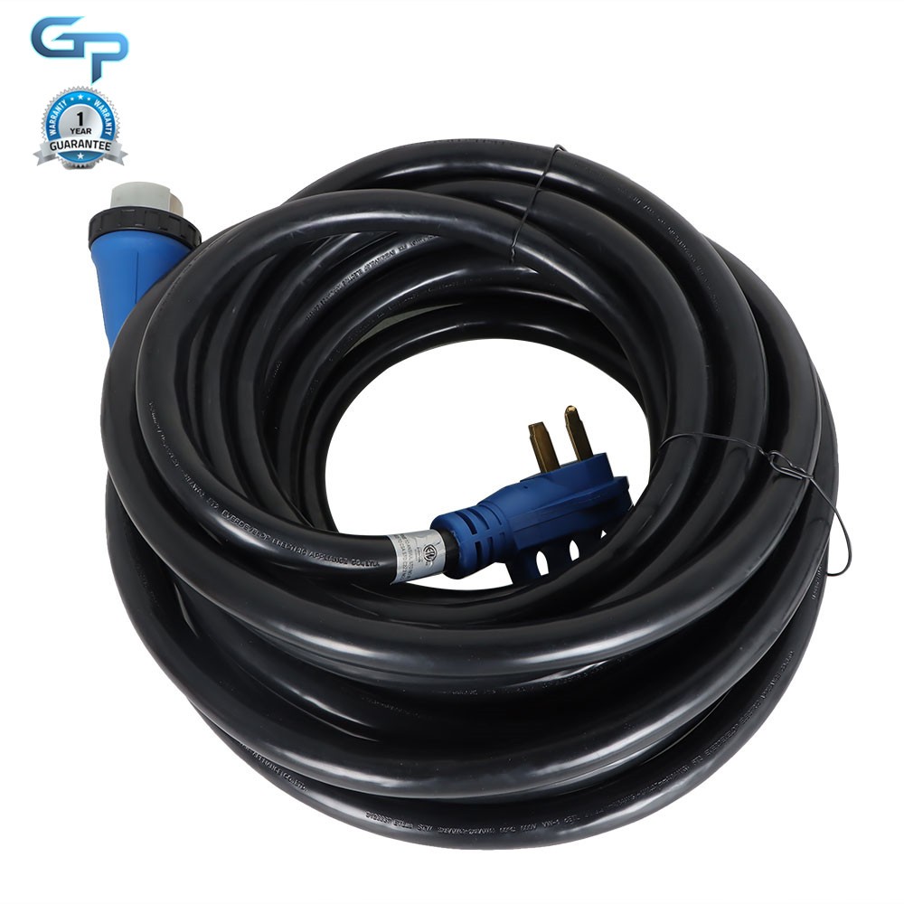 50 Amp Generator Cord 25/30/50FT+Power Inlet Box Waterproof Combo Kit ETL Listed