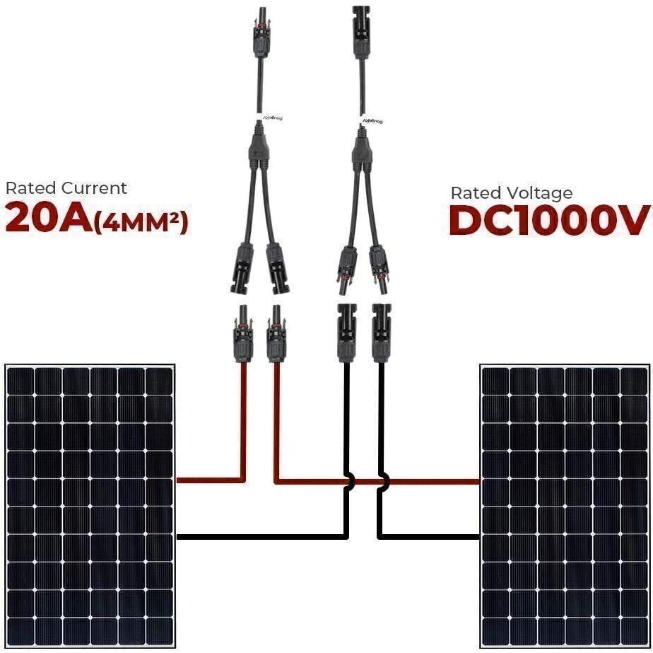 Y Branch Solar Panel Cable Wire Connector MMF FFM Set Wire T Splitter Waterproof