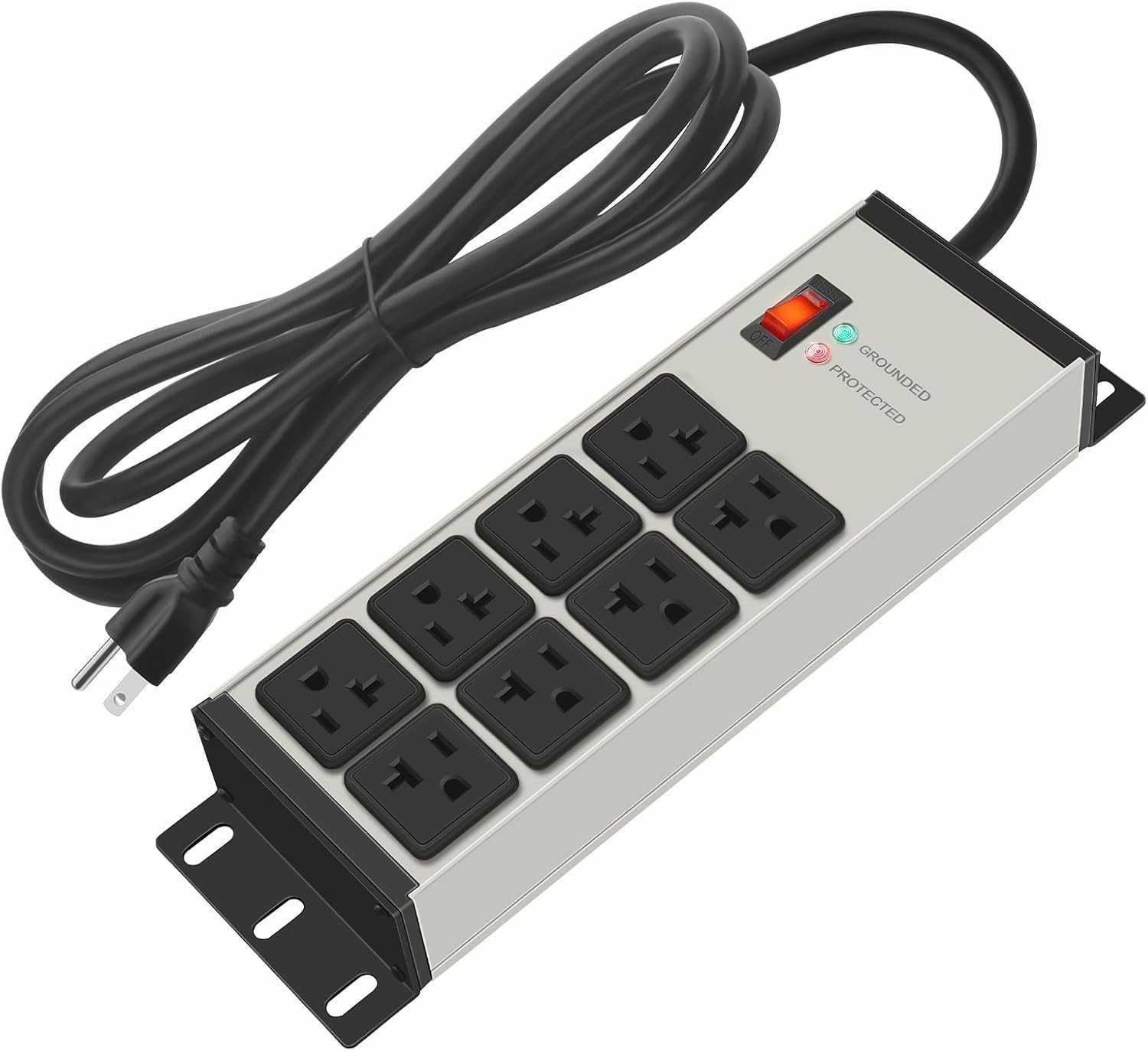 10FT Heavy Duty Power Strip with 8 Outlets & Grounding – Enhance Power Safety