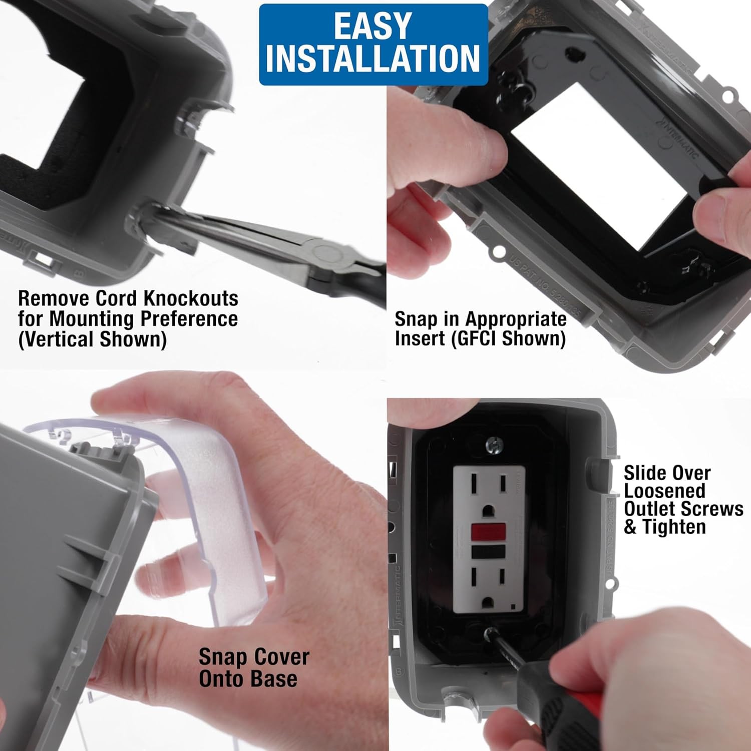 Intermatic WP3100C Weatherproof Electrical Outlet Cover – Standard Duty, grey