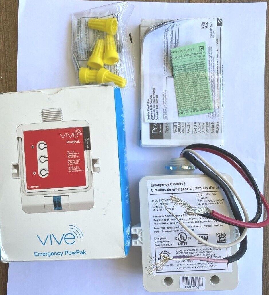 Lutron RMJS-8T-DV-B-EM 0–10V Emergency PowPak Vive Dimming Module NIB Price Each