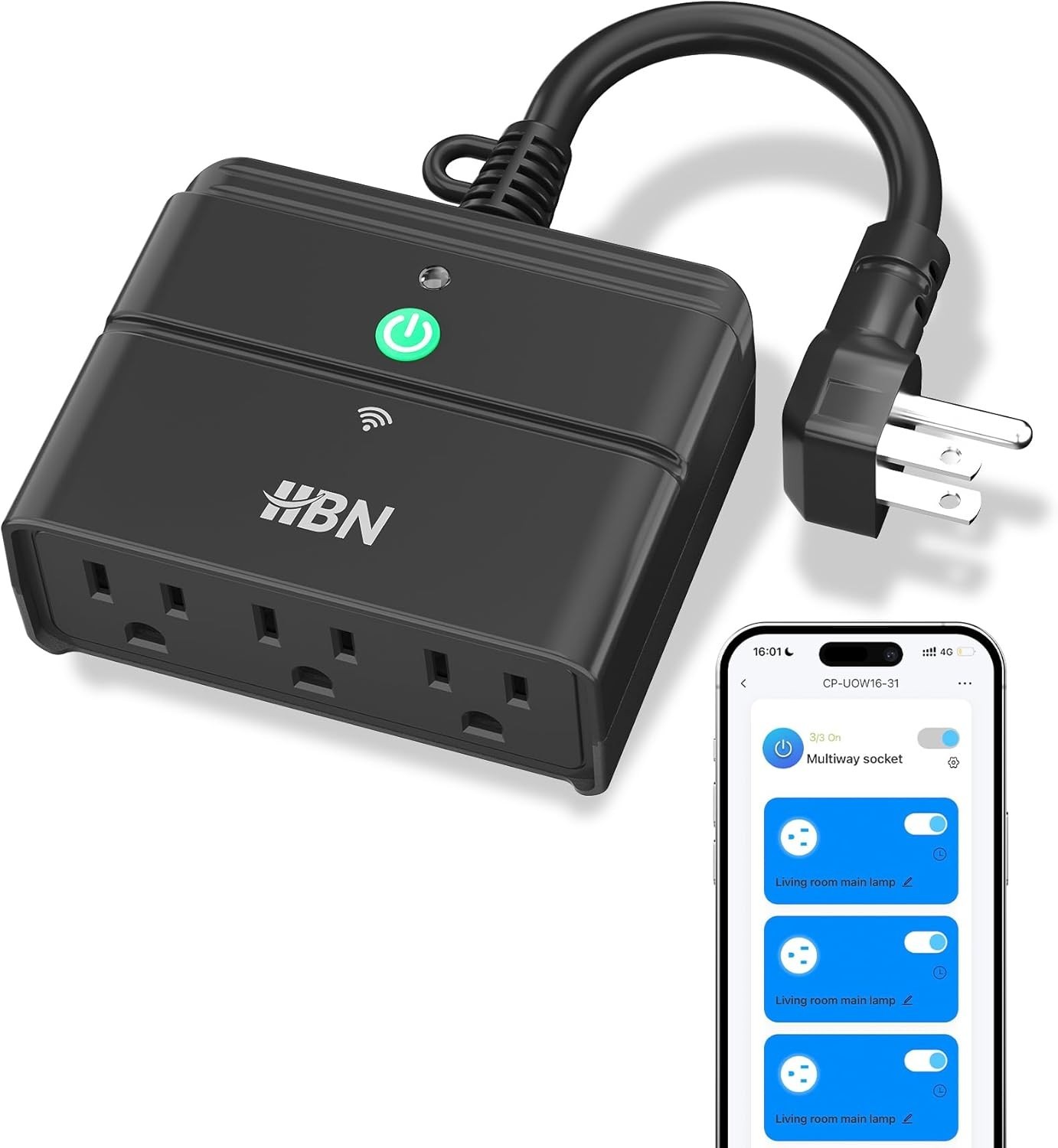 Outdoor Smart Plug,Wi-Fi & Bluetooth Heavy Duty Outlet with 3 Independent Out…