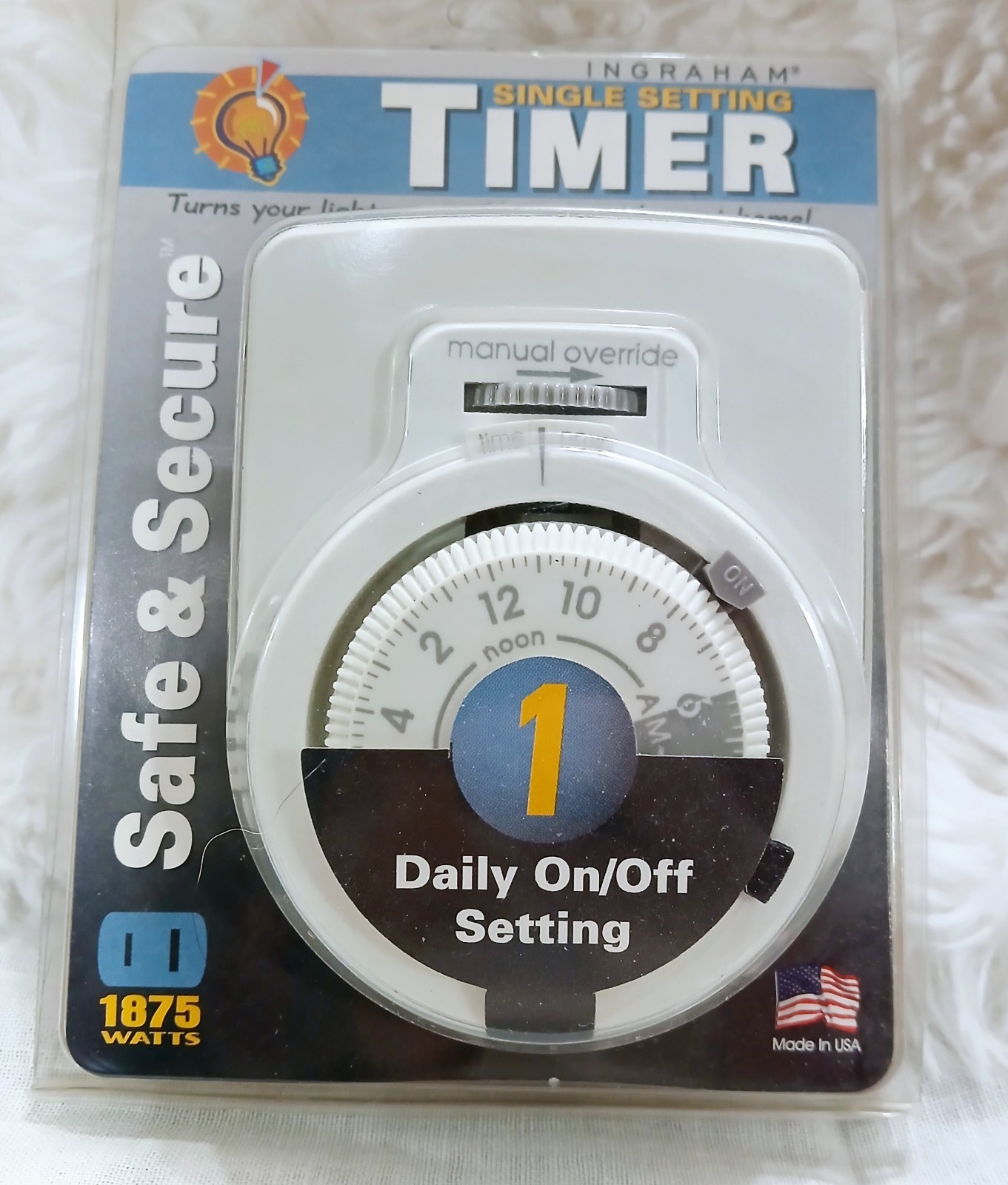 Ingraham Single Setting Timer 1875 Watts Wall Plug Outlet Time Controller NEW