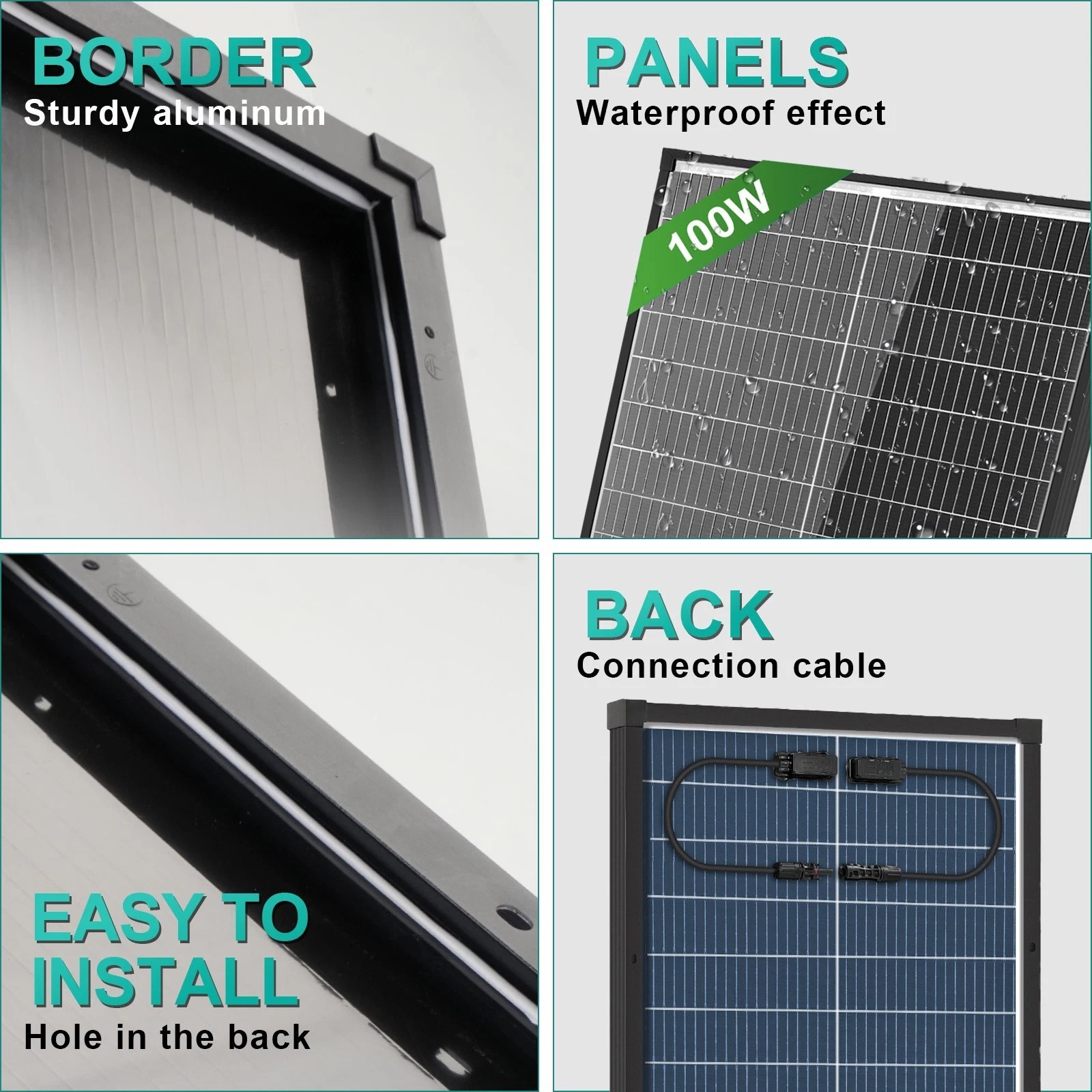200W 400W Bifacial Solar Panel Mono N-Type 100W RV Home Off-Grid Battery Power