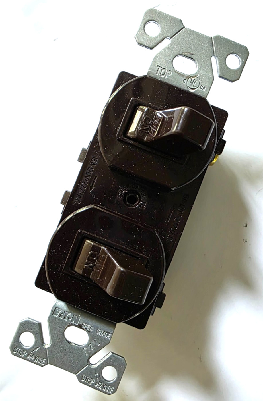 Eaton 271B-BOX Brown 15A 120/277V Combination Duplex Two Single-Pole Switches