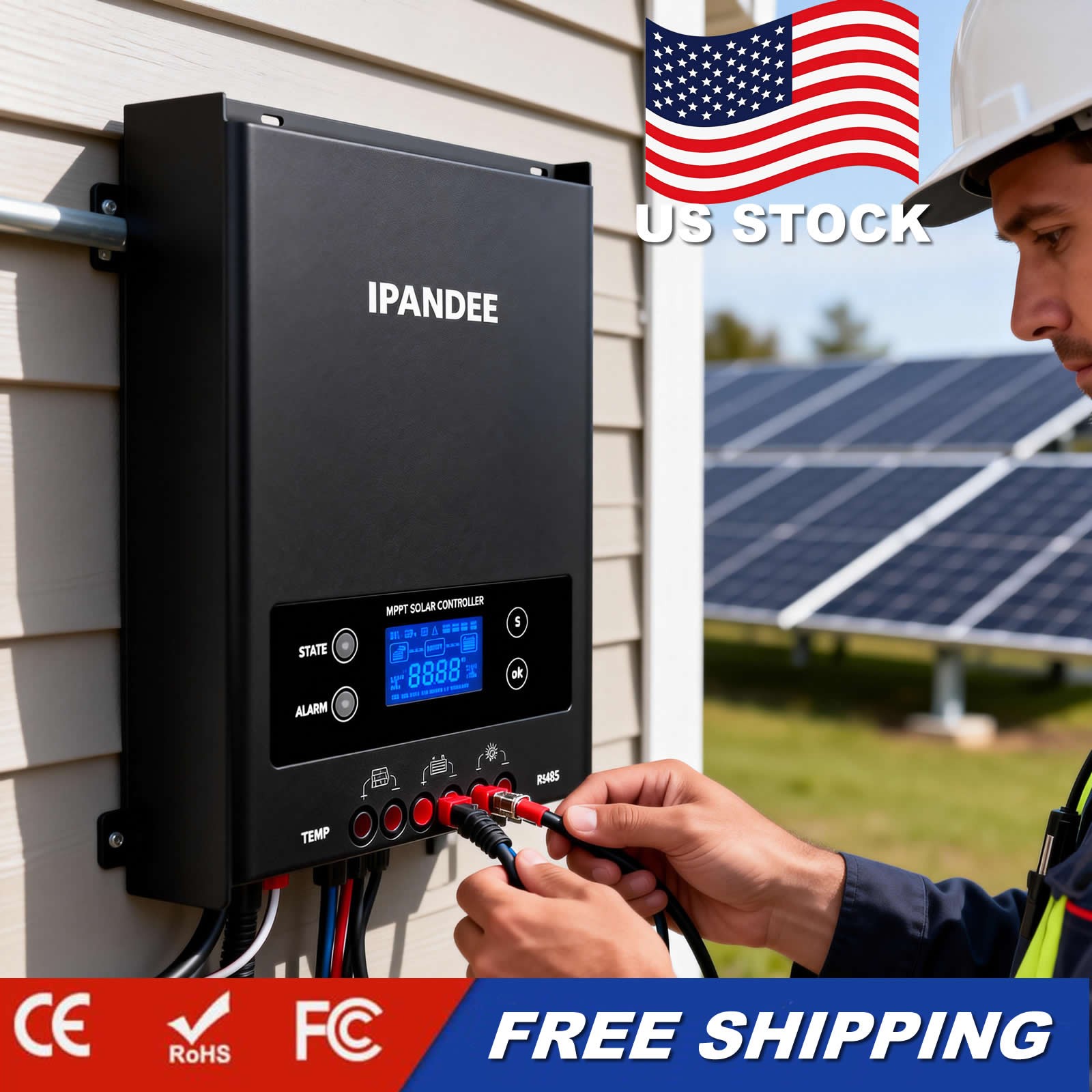 MPPT Solar Charge Controller 60A/100A 12V/24V/36V/48V For Battery Regulator w/BT