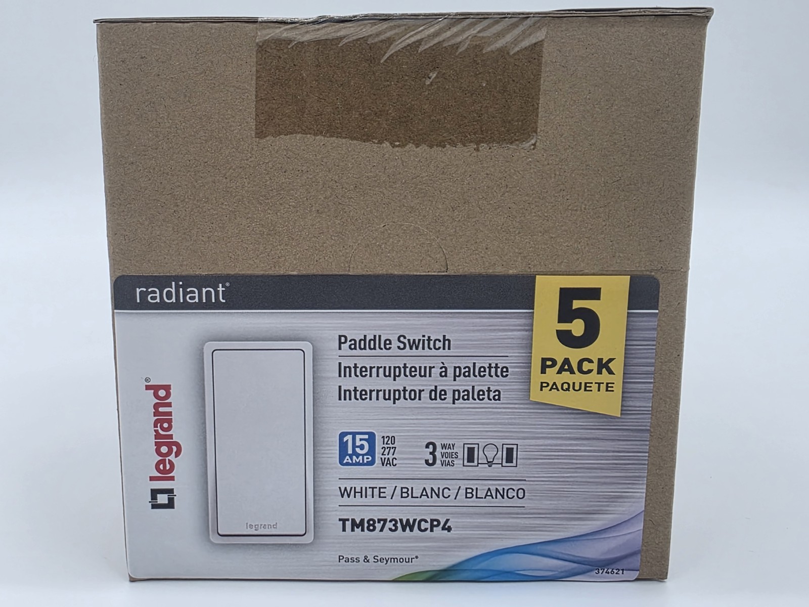 Qty 20 Legrand White Paddle Switch Pass & Seymour Radiant 15 Amp 3 Way TM873WCP4