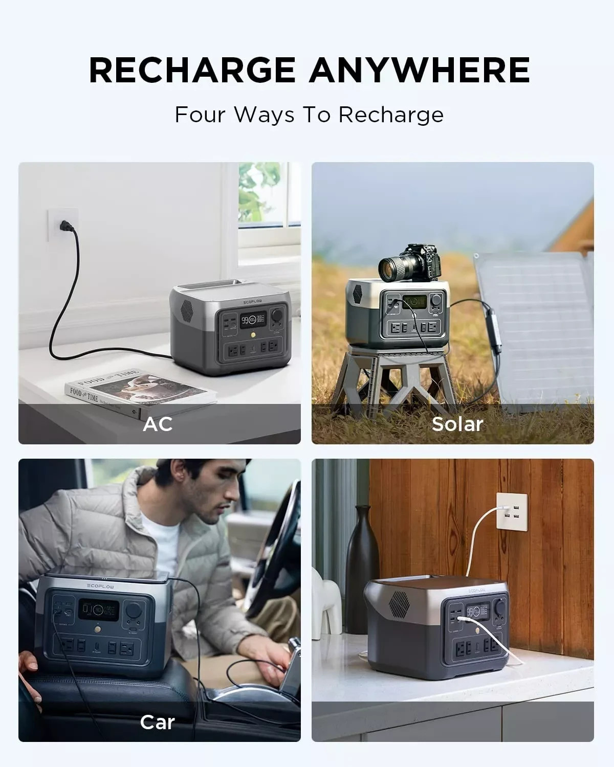 EcoFlow River 2 MaxPower Station 512Wh Portable Outdoor Solar Generator MultiUse