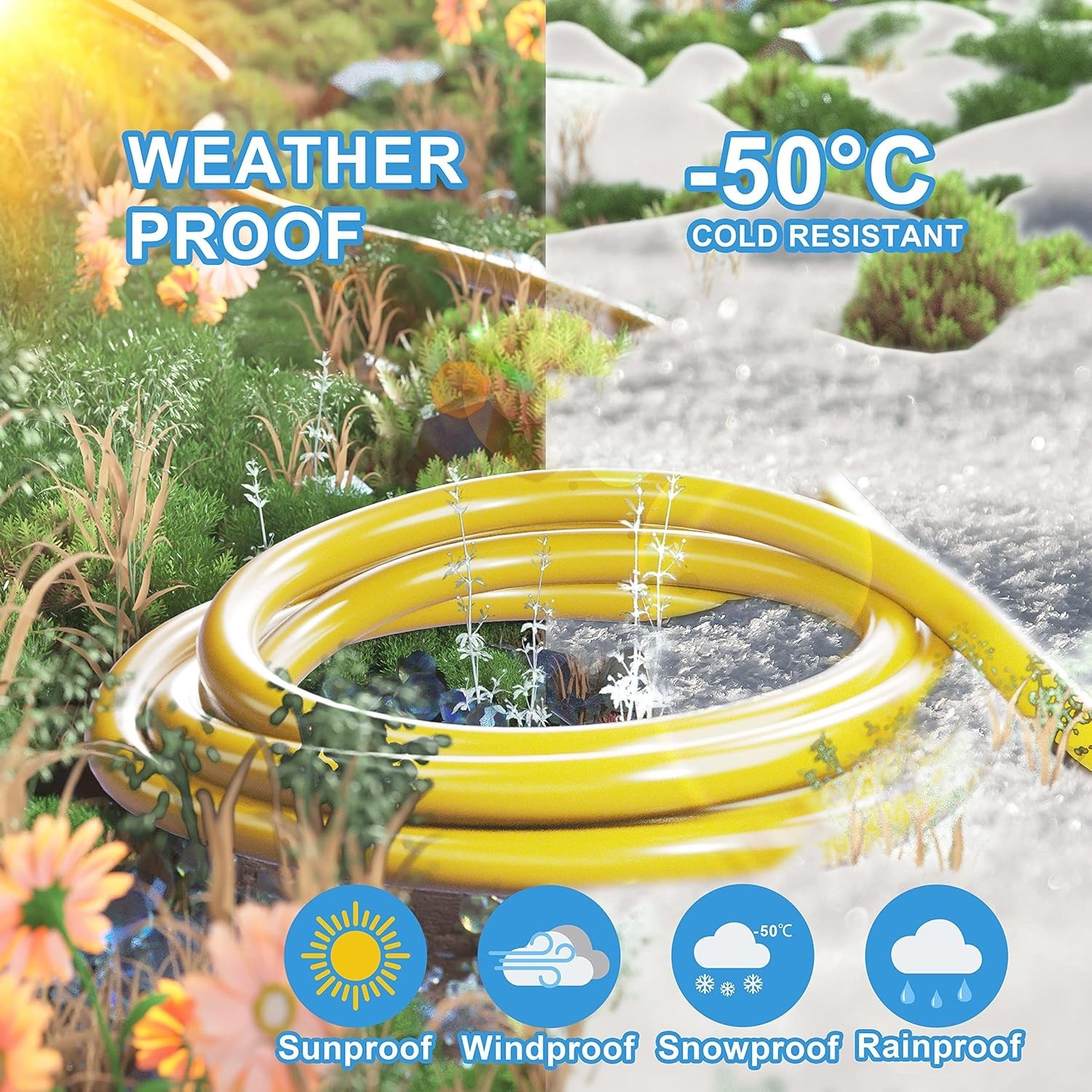 Flexible 50 Ft Heavy Duty Electric Cord – Waterproof & Cold-Resistant Design