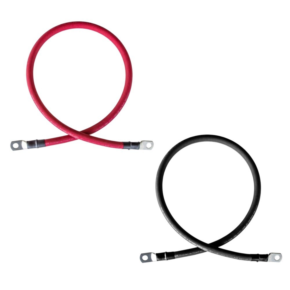 2/0 AWG Gauge Battery Inverter Cables for Solar RV Car,7 feet 3/8″ Cable Lugs