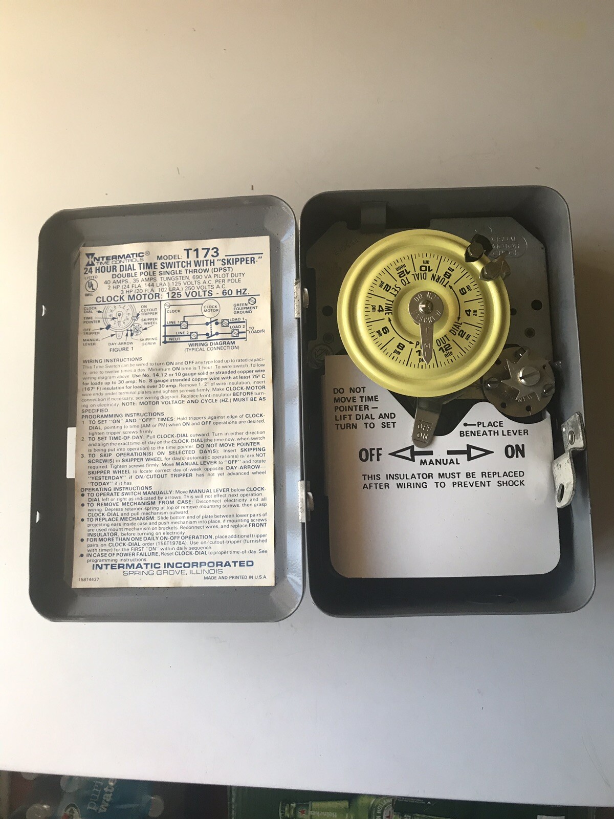 Intermatic 24Hr Dial Time Switch With Skipper Double Pole Single Throw T173
