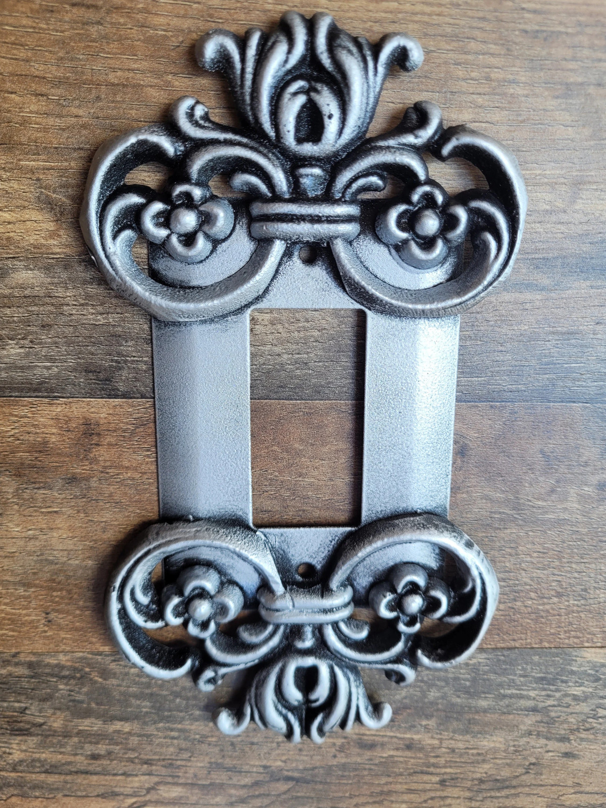 Metal Antique Silver Single Rocker One Gang Plate Cover Traditional Ornate