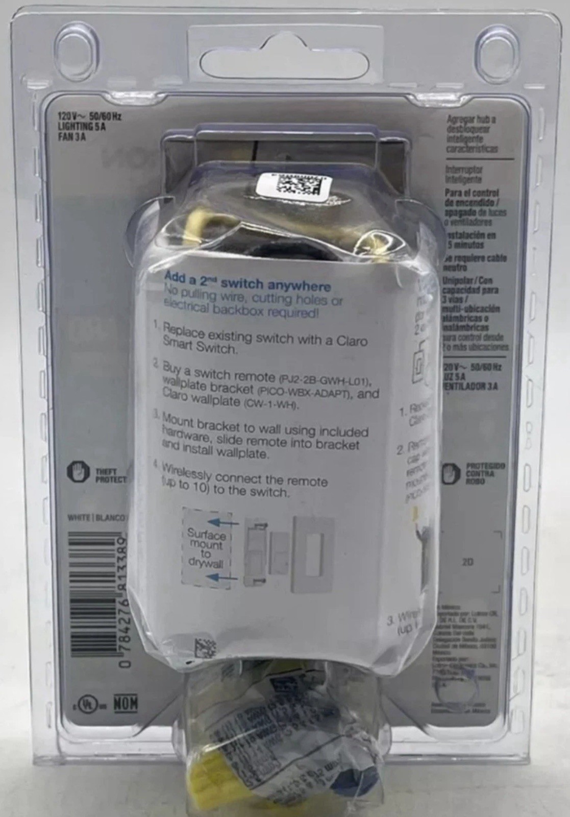🆕 Lutron CLARO Smart Switch for Caseta, Lighting 5A/ Fan 3A (DVRF-5NS-WH-R) 🆕
