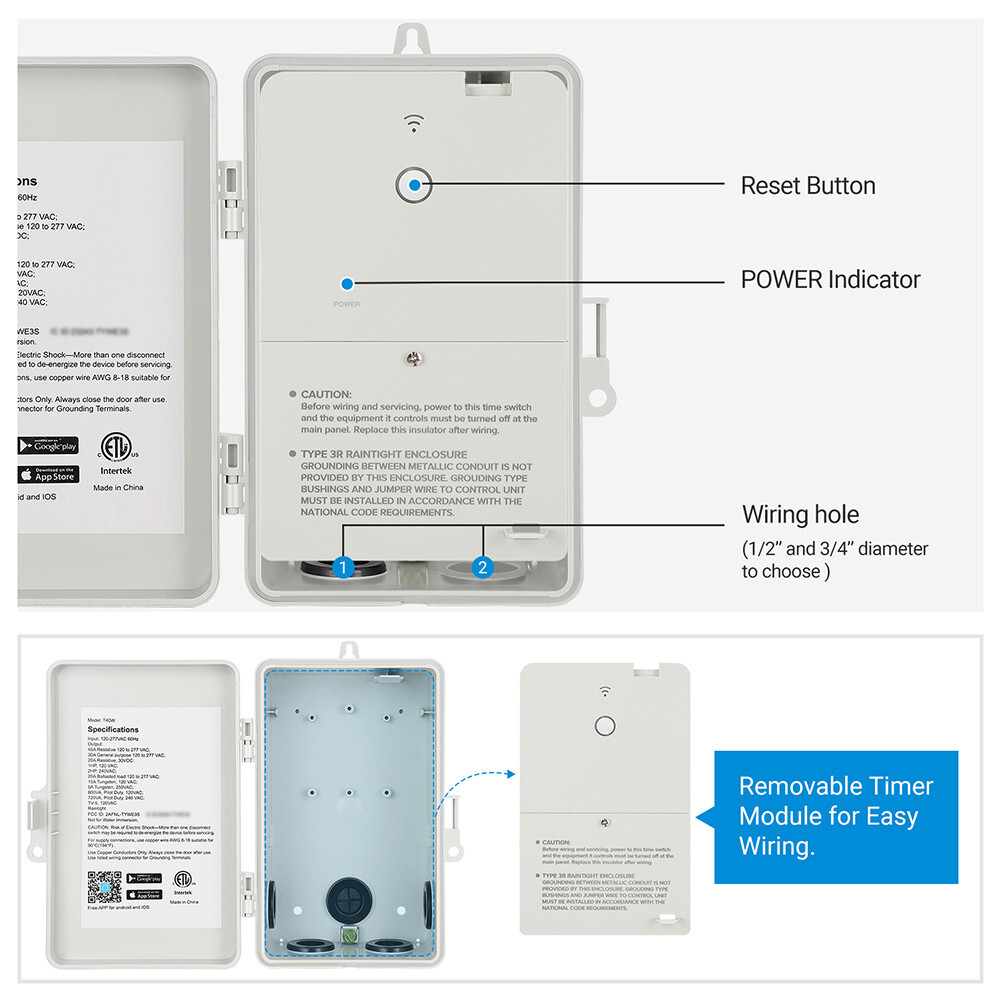 DEWENWILS Outdoor Smart WiFi Pool Pump Timer, Heavy Duty, Remote & Voice Control